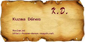 Kuzma Dénes névjegykártya